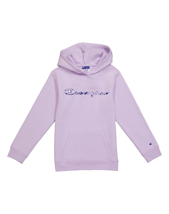 Big Girls' Powerblend Fleece Hoodie, Marble Script