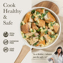 Carote Nonstick Pots and Pans Set, 10 Pcs Granite Kitchen Cookware Sets (White)