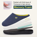 VeraCosy Men's Two-Tone Memory Foam House Slippers Indoor /Outdoor