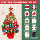 Melliful 24" Pre-Li Tabletop Mini Christmas Tree Set with LED Light and Star Wooden Base