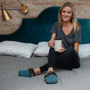 Floopi Women's Indoor Outdoor Aztec Faux Fur Lined Clog Slipper W/Memory Foam