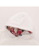 PatPat Baby Clothes for Girls Long-sleeve Floral Hoodie Pants and Headband Set,0-3 Months