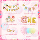 Donut 1st Birthday Party Decorations, One Cake Topper Banner Donuts Macaron Balloons for Sweet One First Birthday Party Supplies