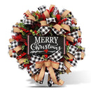 Christmas Wreath Bowknot Simulation Fruits Decoration Front Door Garland Xmas Decor