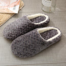 Chiccall Winter Warm Slippers, Comfy Rhombus Pattern Faux Fur House Shoes Scuff Slippers for Women- Size 6.5