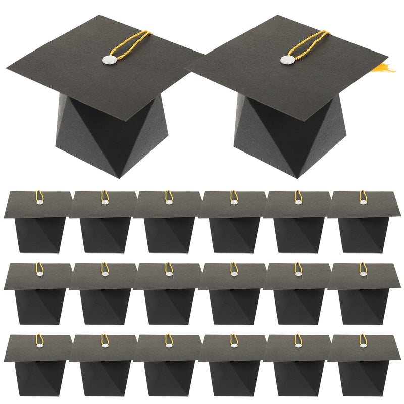 50 Pcs Bachelor Hat Packing Box Graduation Treat Boxes Ornament The Gift Card Cap Lovers