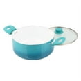 Ceramic Nonstick Aluminum Cookware Set, 12 Pieces, Teal Ombre