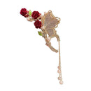Shining Rhinestone Rose Flower Embellishment Large Hair Claw Hair Accessories