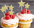 Set Of 50Pcs Twinkle Twinkle Little Star Cupcake Toppers Glitter Gold Party Cake Decorations