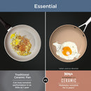 Ninja Extended Life Essential Ceramic 12-Piece Cookware Set, PFOA/PFAS Free, CW89012