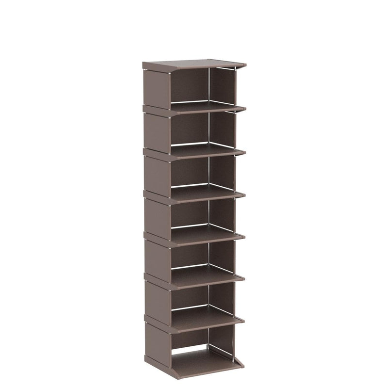 8 tiers shoe rack - vertical narrow shoe shelf storage organizer sturdy space saving - tall narrow shoe rack for entryway closet hallway