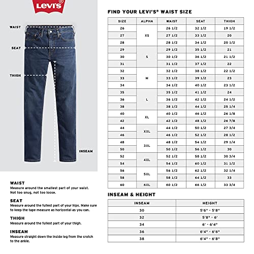 Levi's Men's 501 Original Fit Jeans (Also Available in Big & Tall), (New) Dark Stonewash, 32W x 32L