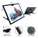 TOHETO A3 Light Pad, Rechargeable Light Board for Diamond Painting, Tracing Light Box with Stand and Clip, Light Table Lightbox for Tracing, Drawing