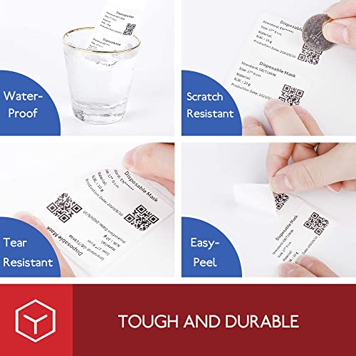 Phomemo [3x230 pcs] Labels Square Series, 1.57''x1.18'' (40x30mm) M110/ M220/ M221/ M120/ M200 Labels, White, 230 Labels/Roll, 3 Rolls, Multi-Purpose Adhesive Thermal Phomemo Original Labels