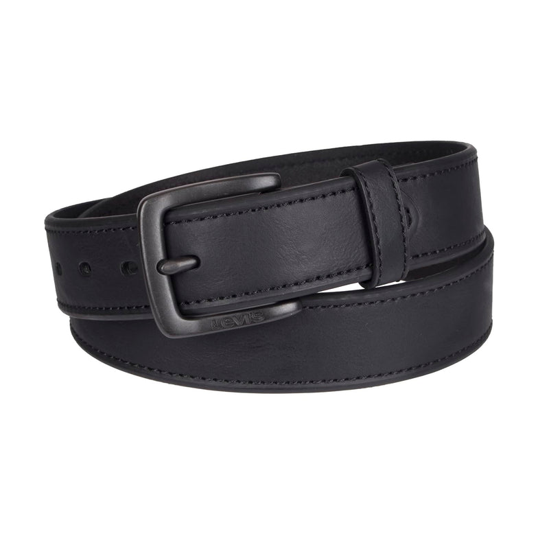 Levi's Men's Casual Leather Belt, Matte Black, Medium (34-36)