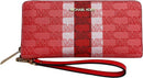 Michael Kors Jet Set Travel Continental Wristlet Signature Striped Logo