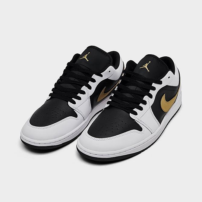 Jordan Men's Air Retro 1 Low Casual Shoes in Black/Metallic/White