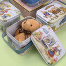 Easter Cookie Gift Tins with Handle Rabbit Bunny Tinplate Empty Candy Canister Gift Packing Box with Lids