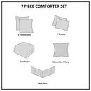 Comfort Spaces King Size Comforter Set with Matching Sham 7-Piece Soft Hotel Luxurious Bedding Gray