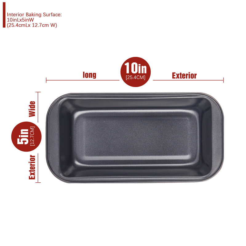 KITESSENSU 2 Pack Bread Pan, Nonstick Loaf Pan with Easy Grips Handles, Carbon Steel Loaf Pans for Baking, Gray