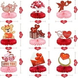 9pcs Valentine's Day Honeycomb Decoration Table Decoration Valentine's Day (Set 1)