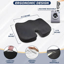 EcoNour Gel Seat Cushion for Pressure Relief | Seat Cushions for Tailbone Pain Relief and Back Pain | Coccyx Cushion for Sitting (Black)