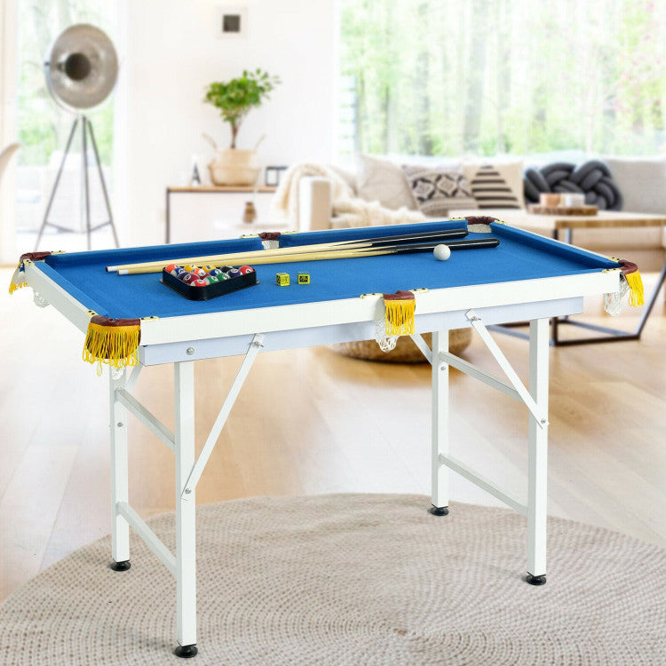 47 Inch Folding Billiard Table with Cues and Brush Chalk