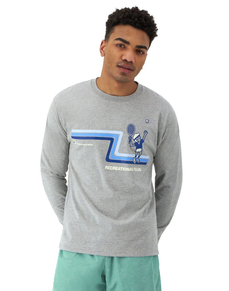 Classic No-Cuff Graphic Long-Sleeve T-Shirt, Rec Club Racquets