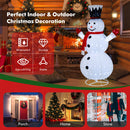 6 Feet Lighted Snowman with Top Hat and Red Scarf