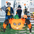 5 Feet Halloween Inflatable Pumpkin Spider with Built-in LED Light