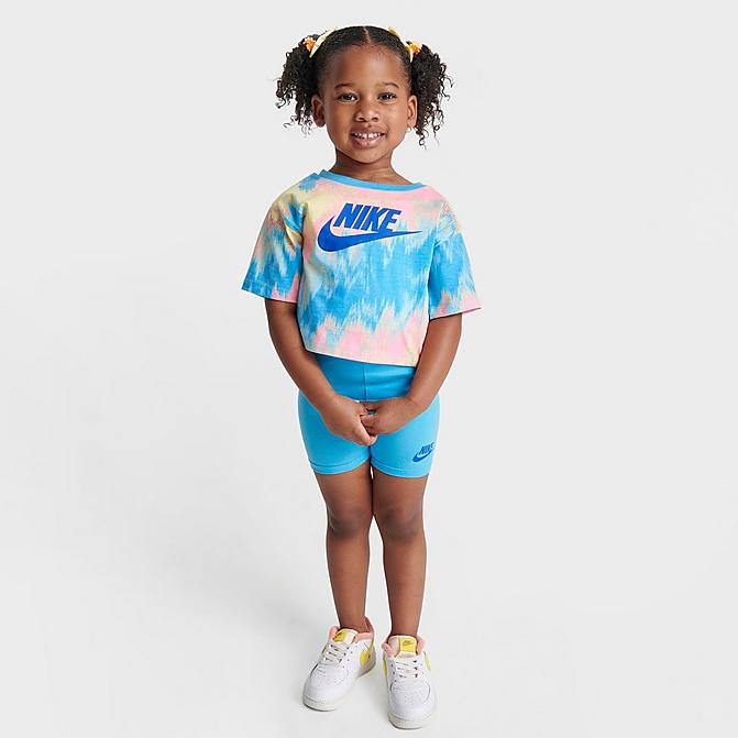 GIRLS' TODDLER NIKE DIGI TIE-DYE T-SHIRT AND BIKE SHORTS SET