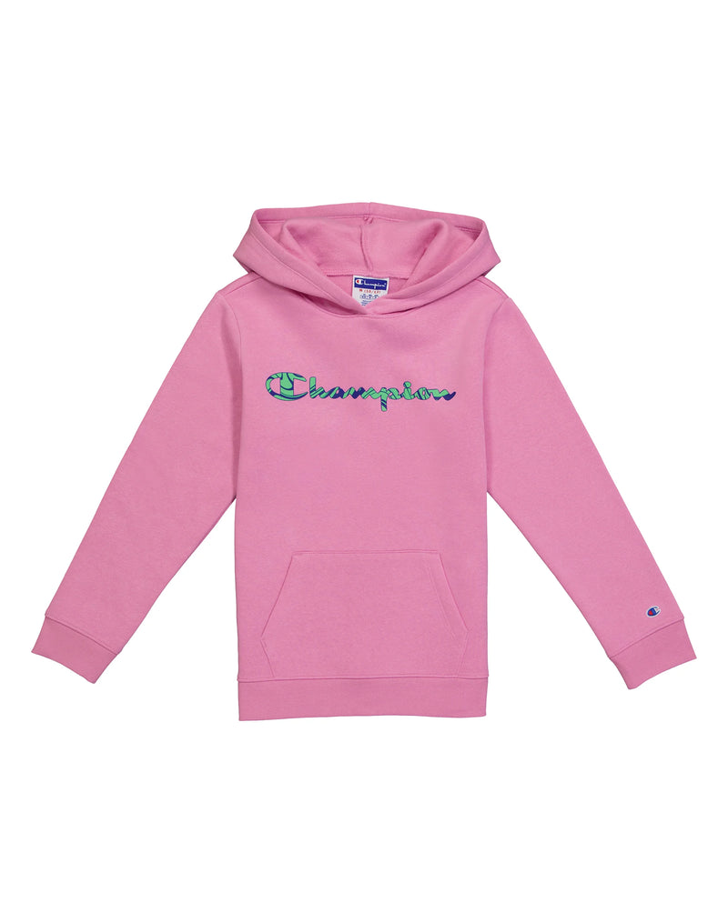 Big Girls' Powerblend Fleece Hoodie, Marble Script