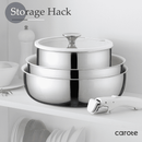 Carote Nonstick Cookware Sets, 16 Pcs Stainless Steel Non Stick Pots and Pans Set