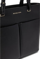 MICHAEL Michael Kors Womens Bedford Medium Top Zip Pocket Tote 30F2GBFT2L-001 (Black/Leather)