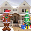 MABOTO 5 Ft Brown/Red LED Waving Gingerbread Man Decorations LED Lights