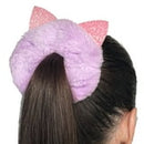 Enchante Accessories Girls' Sequin & Faux Fur Cat Ear Hair Scrunchie Hair Ties, 4 Count