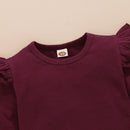 KIMI BEAR Toddler Girls Outfits 2T Toddler Girls Autumn Winter Outfits 3PCs Set Red