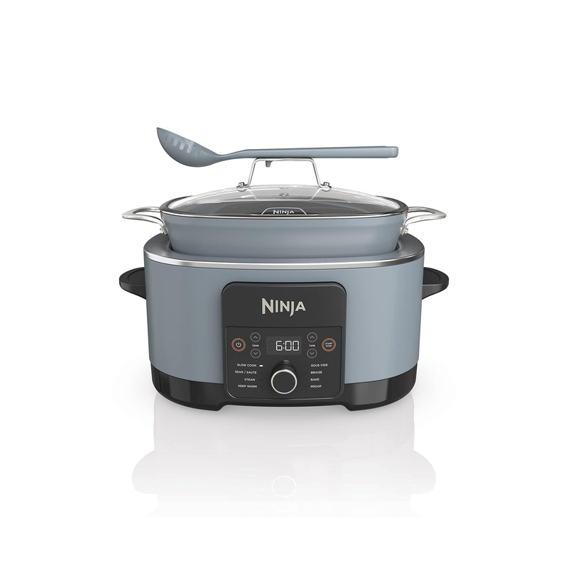 Ninja MC1001 Foodi PossibleCooker PRO 8.5 Quart Multi-Cooker, with 8-in-1 Slow Cooker, Dutch Oven, Steamer, Glass Lid Integrated Spoon, Nonstick, Oven Safe Pot to 500°F, Sea Salt Gray