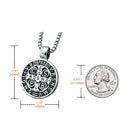enhong Mens Stainless Steel St Benedict Medal Necklace,Silver Catholic Medalla Cross Demon Protection Roman Exorcism Pendant Ghost Hunter 22 Inch