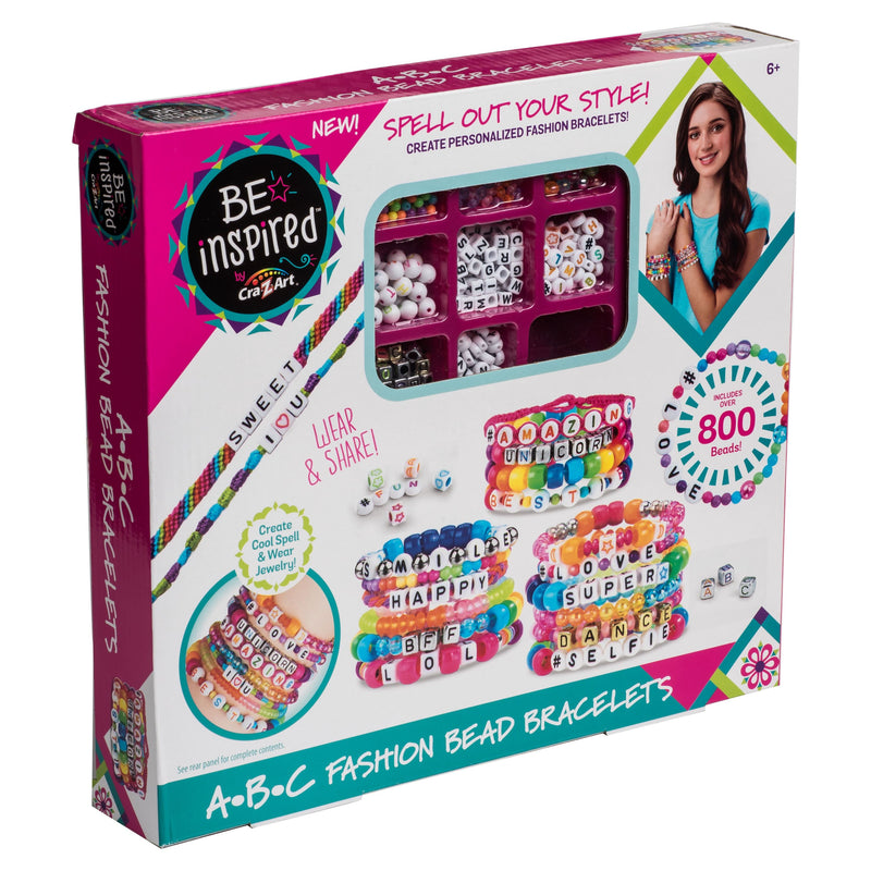 Cra-Z-Art Be Inspired ABC Fashion Bead Bracelet Studio, 800+ Multi-Color Beads