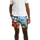 Dragon Ball Super Group Pose Landscape Men's Lounge Shorts-XL Blue