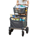 Foldable Shopping Cart - Portable & Lightweight Folding Utility Carts with Easy to Maneuver Wheels, 3 Storage Baskets for Grocery & Heavy Duty