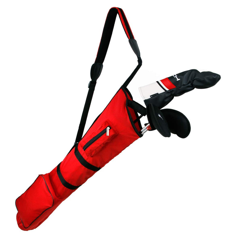 Small Red Lightweight Foldable Carry Walking Golf Club Travel Bag