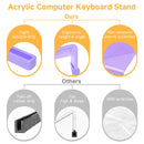 Rulyyo Ergonomic Computer Keyboard Stand - 17 Inch Purple Acrylic Keyboard Riser for Desk Tilted Keyboard Holder Tray with Non-Slip Strip for Home Office Easy Typing & Working