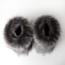 Valpeak Snow Boots for Women 2023 Furry Boots Winter Knee High Flat Heel Fluffy Faux Fur Boots(Light Gray,10)