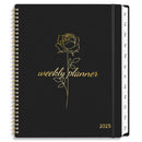 2025 Planner Weekly and Monthly, Calendar Planner with Monthly Tabs, 2025 Weekly Planner from Jan 2025 - Dec 2025, Weekly Monthly Planner with Spiral Binding- 8.5" x 11", Black