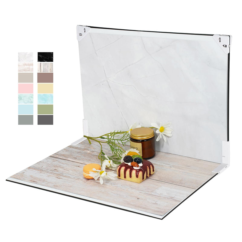 Photo Backdrop Board Product Photography: 7pcs 12patterns Table Top Food Background Kit - Flat Lay Props for Jewelry.(Small Size 16x11.5in)