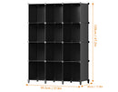 HOMIDEC Closet Organizer, 12-cube Closet Organizers and Storage, Portable Closet Storage Shelves, Clothing Storage for Kids, Closet, Bedroom, Bathroom, Office (11.8x11.8x11.8 inch), Black