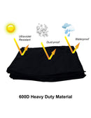 iBirdie Outdoor TV Cover 60 to 65 inch Weatherproof, Cover Size 58''L x 37''H, Waterproof for Outside Flat Screen 60 to 65 inch TV, Black, 600D Thick Fabric TV Screen Protector with Bottom Cover