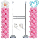 DECOJOY Balloon Column Stand Set of 2, Adjustable 7 Feet Balloon Arch Stands with Bases for Floor, Tall Balloon Tower Pillar Assembly Kit for Halloween, Birthday, Party Decorations